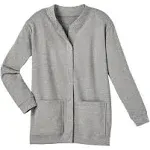 Catalog Classics Snap-Front Fleece Cardigan - Gray - 2x