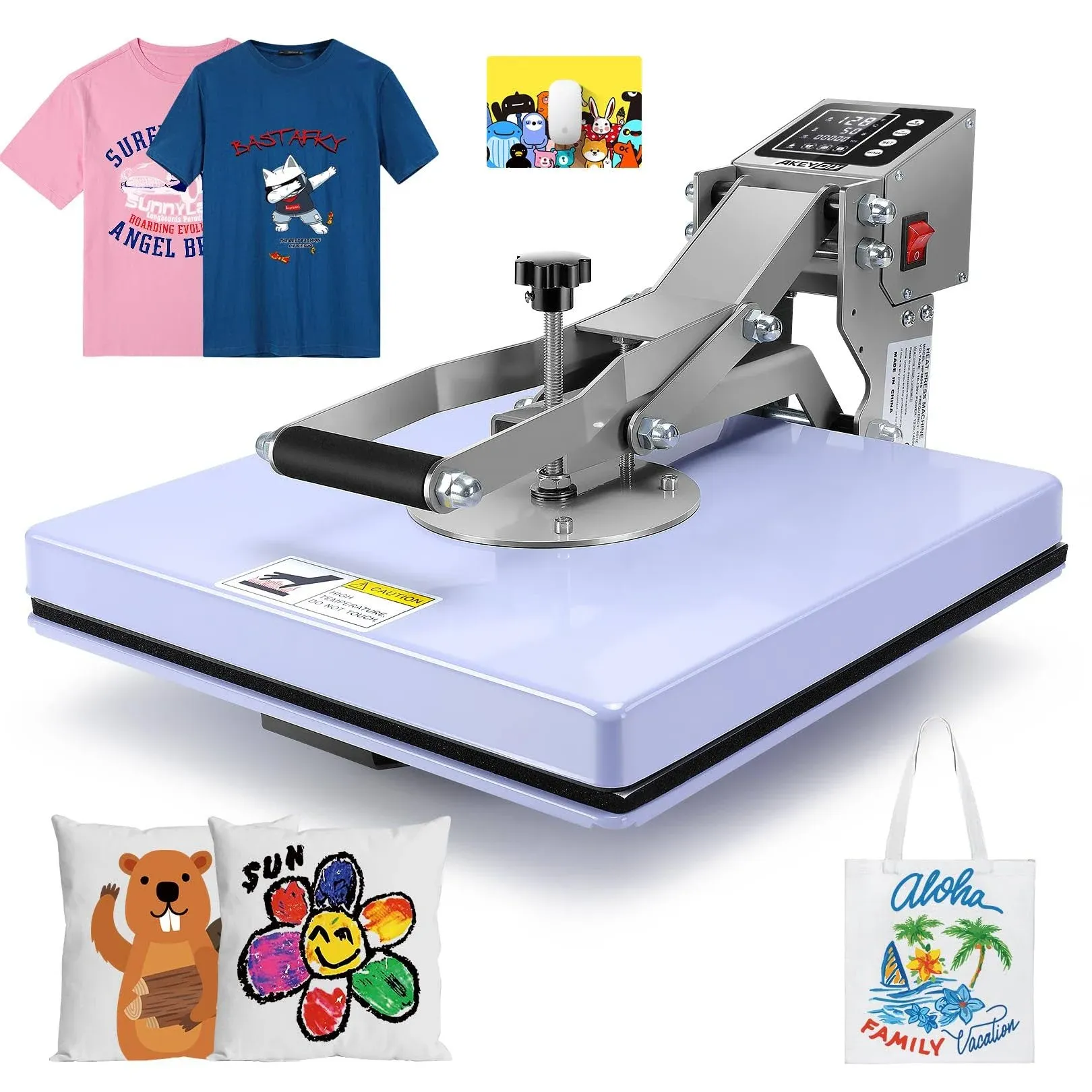 AKEYDIY 15x15 Heat Press Machine,Clamshell Heat Press 15x15 Digital Heat Transfer Sublimation Printer Press Industrial-Quality Power Heat Press for