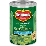 Del Monte Cut Green Beans, No Salt Added - 14.5 oz