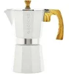 Grosche Milano Stovetop Espresso 6-Cup Moka Pot Coffee Maker, White