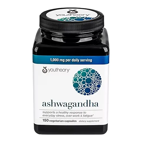 Youtheory Ashwagandha Vegetarian Capsules, 150 ct.