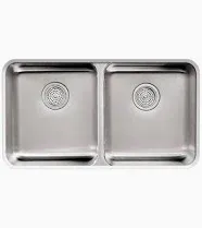 Kohler K-3350-NA 2-Bowl Equal Squared Kitchen Sink Stainless Steel