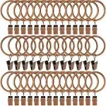 40 Pack Metal Curtain Rings with Clips, Decorative Window Curtain Hangers Dra...