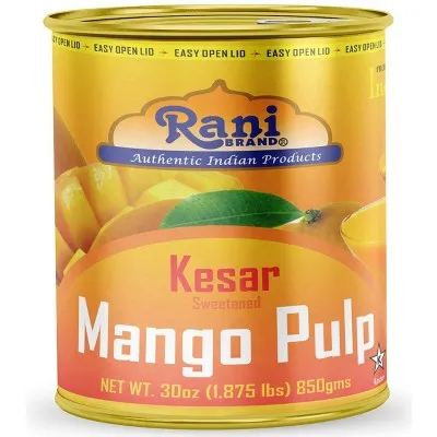 Rani Mango Pulp Puree (Makes Mango Lassi Shakes) Kesar Sweetened 30oz (1.875lbs) 850g Pack of 6 Kosher | All Natural | Non-GMO | Vegan | No Colors |