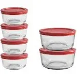 12 Piece Glass Storage Containers with Lids (6 Glass Food Storage Containers ...