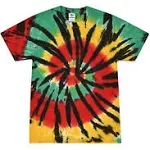 Tie Dye CD100 Adult 5.4 oz. 100% Cotton T Shirt - Rasta Web - M