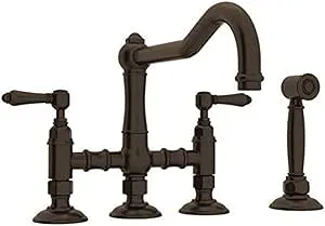 Rohl A1458LMWSTCB-2 Kitchen FAUCETS, 9-in L x 0-in W x 9.3-in H, Tuscan Brass