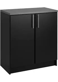 Prepac Cabinet 18&#034;x32&#034;x36.75&#034; Storage Black Base w/Melamine Countertop Indoor