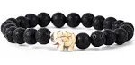 Elephant Tracking Bracelet | Lava Stone