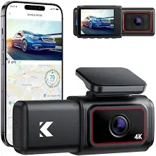 Kingslim D6 4K Dash Cam Front and Inside, New Version Cabin Dual Dash Uber Car Camera with WiFi & GPS, 3 Channel Dashcam Upgradeable, Type C Charging, 256GB Supported, Night Vision, Parking Monitor