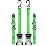 SmartStraps® Ratchet-X® 10\' x 1" Green Ratchet Straps - 2 Pack