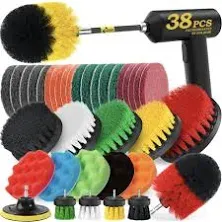 Holikme Drill Brush Attachments Set Scrub Pads & Sponge