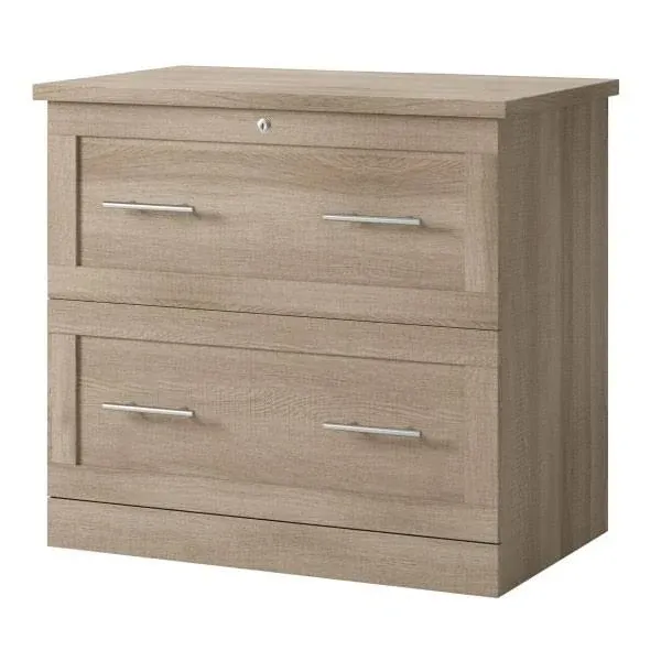 Realspace 29-7/16"W x 18-1/2"D Lateral 2-Drawer File Cabinet, Spring Oak