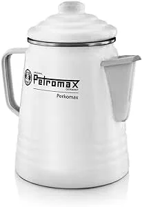 Petromax Tea and Coffee Percolator, Use Indoor/Outdoors for Home Kitchen or Campfire, Enameled Steel Coffee and Tea Pot Brews to Your Taste, 5-6 Cup Capacity