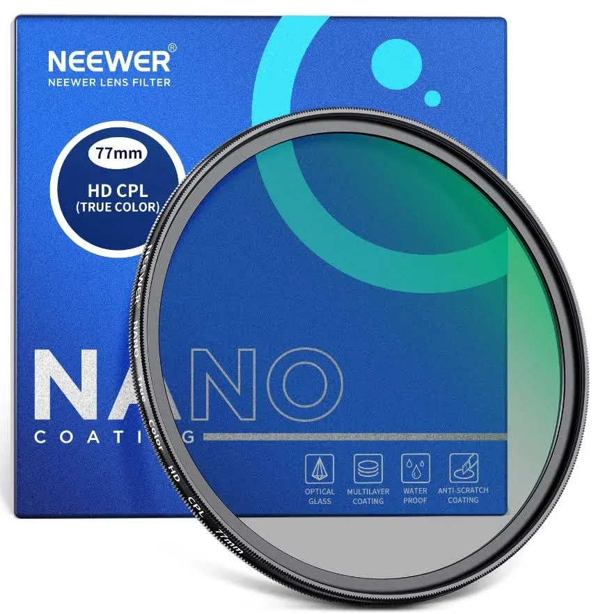 Neewer True Color CPL Filter 82mm, Circular, Multi coated Slim, Polarizers, Aluminum