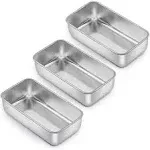 3Pack Stainless Steel Bread Loaf Pan Meatloaf Pan for Baking Pastry, 9 1/4&#034; x 5&#034;