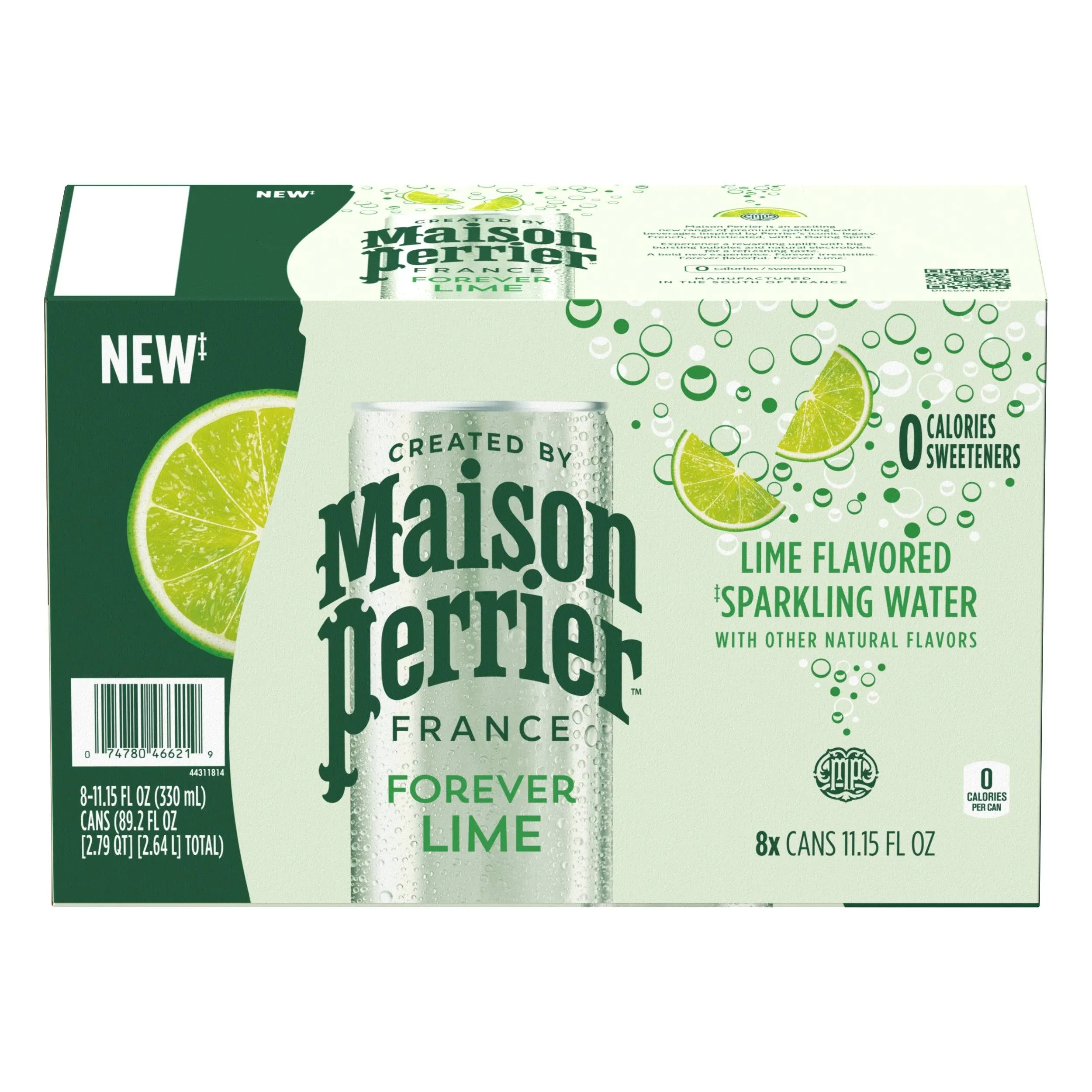 Maison Perrier Forever Lime-Flavored Sparkling Water, 267.6 fl oz, 24 Pack Cans, Size: 11.15 fl oz