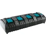 Makita DC18SF 18V Lithium-Ion Rapid Optimum 4-Port Charger, 1-Pack,Black