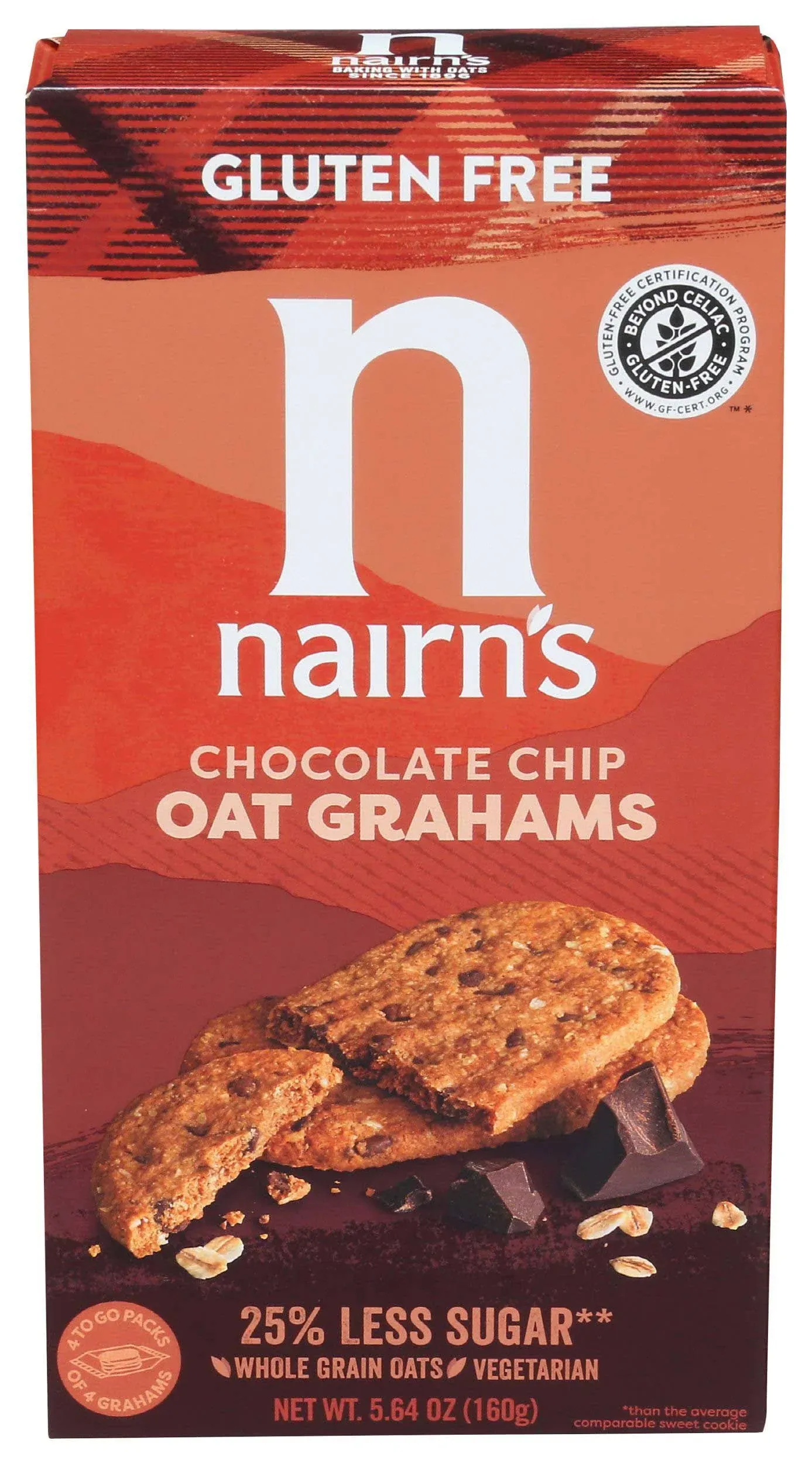 Nairns, Gluten Free Chocolate Chip & Oatmeal Cookies, 5.64 Oz