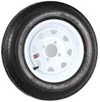 Trailer Tire On Rim 5.30-12 530-12 5.30 X 12 12 in. 4 Lug Hole Wheel White Spoke