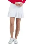 IBKUL- Solid Flounce Skort White (Style#: 20000)