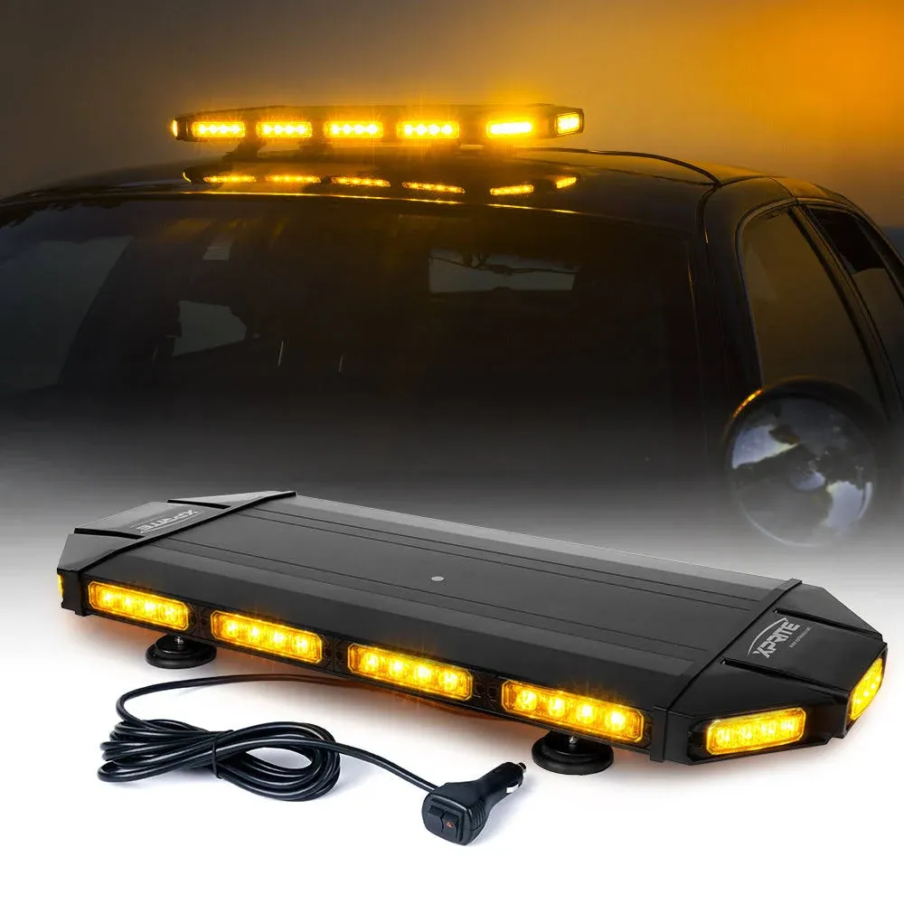 27&#034; Amber Emergency Strobe Light Bar, Black Hawk High Intensity LED Wa...