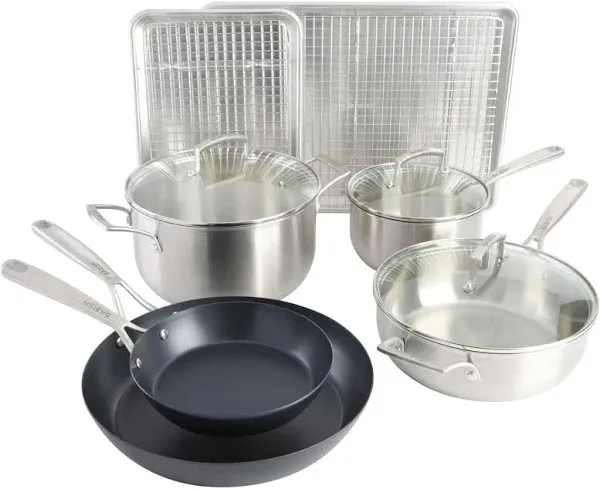 Babish 12-Piece Mixed Material (Stainless Steel, Carbon Steel, &amp; Aluminum) Profe