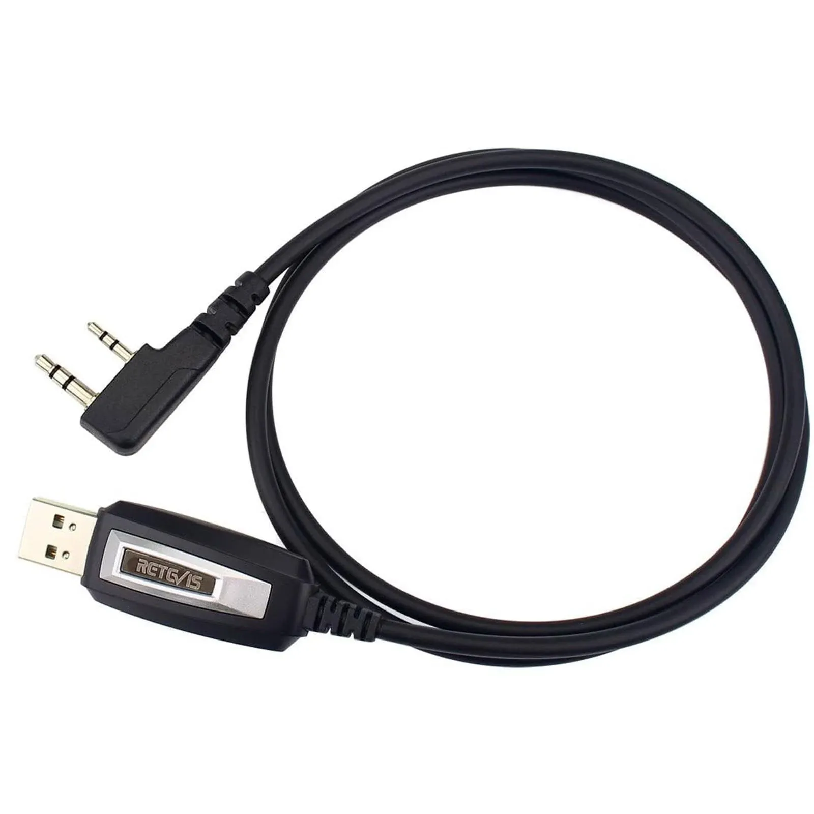 Retevis 2 Pin 2 Way Radio USB Programming Cable Compatible with Retevis RT22 RT21 RT68 RT22S RT19 RT86 RT15 H-777 NR10 RT85 RB89 RB29 Baofeng UV-5R BF-888S Arcshell AR-5 TYT Walkie Talkie(1 Pack)