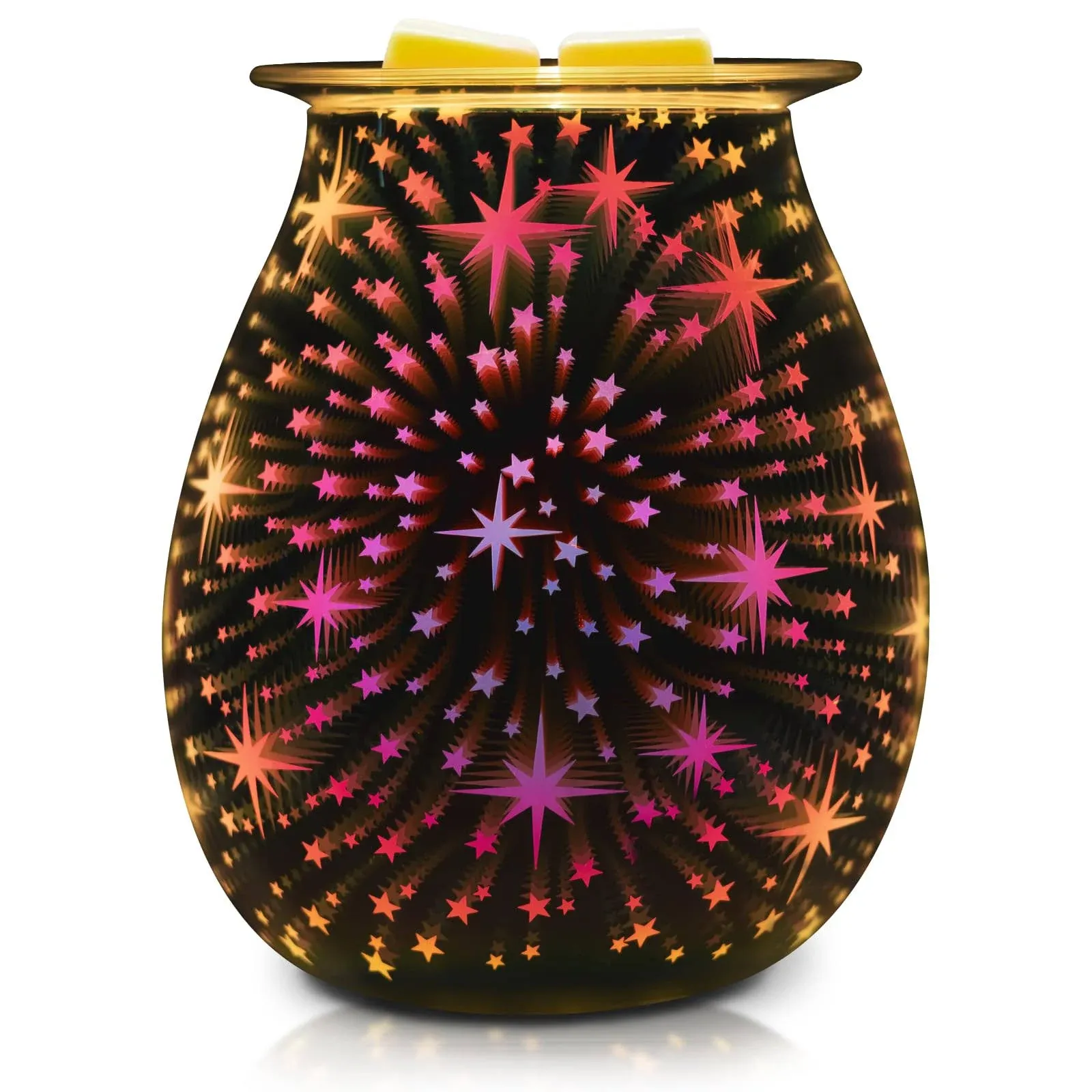 EQUSUPRO Glass Electric Essential Oil Warmer Electric Incense Wax Tart Burner Wax Melter Warmer Fragrance Night Light Aroma Decorative for Home Office