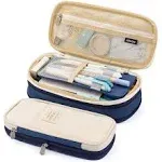 EASTHILL Big Capacity Pencil Pen Case Office College School Large Storage High Capacity Bag Pouch Holder Box Organizer Blue