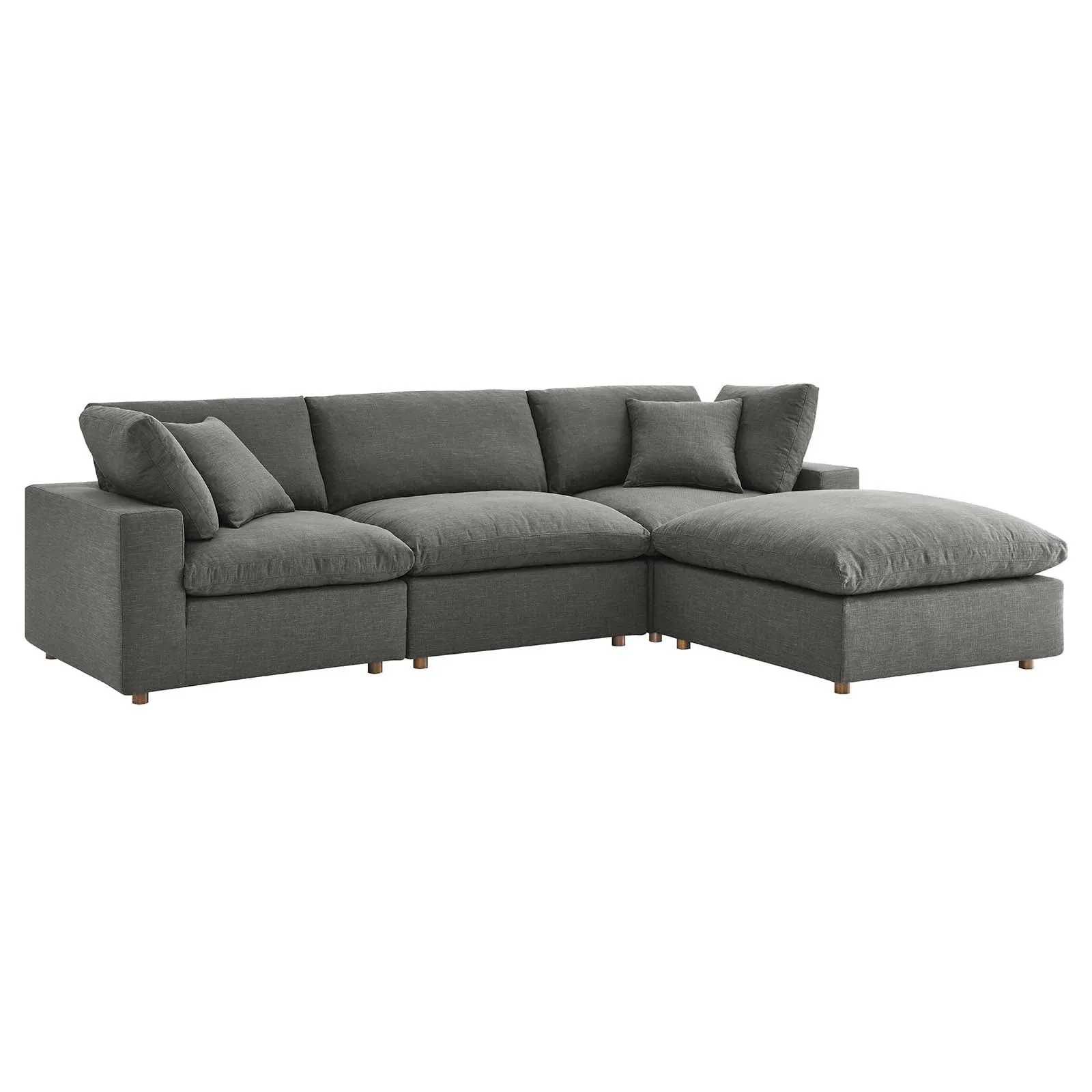 Modway Commix 80&#034; Down Filled Overstuffed 4-Pc Sectional Set, GY -EEI-3356-GRY