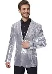 Suitmeister Men's Sequins Silver - Blazer, Medium