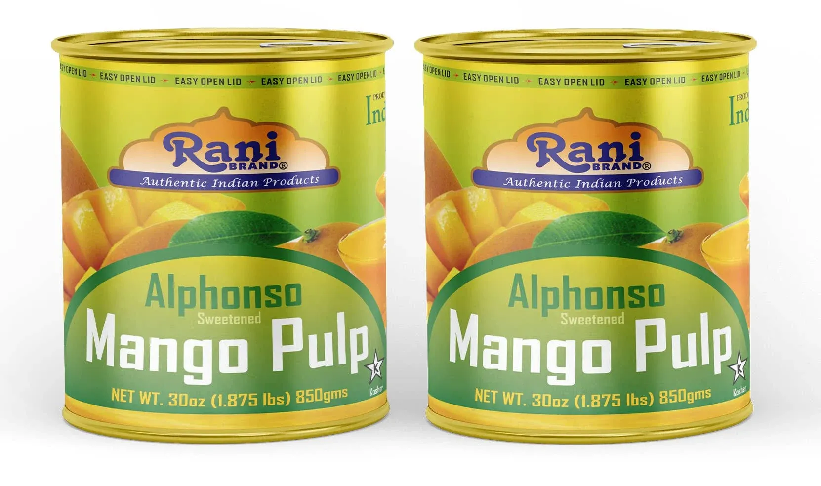 Rani Mango Pulp Puree (Makes Mango Lassi Shakes) Alphonso Sweetened 30oz (1 ...