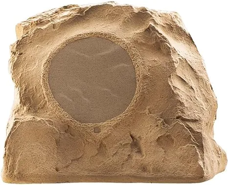 OSD Audio 8" High Fidelity Outdoor Rock Speaker Durable Weather-Resistant Design, Single - Sandstone Brown RS850