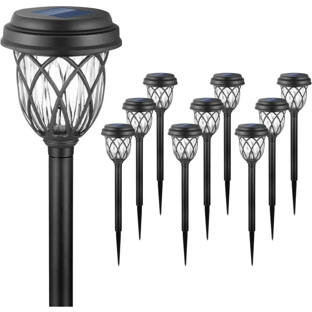 EXCMARK 10 Pack Solar Lights Outdoor Garden Pathway Powered Yard... 