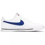 Nike Court Legacy White/Black/Game Royal Grade School Kids' Shoes, Size: 3.5