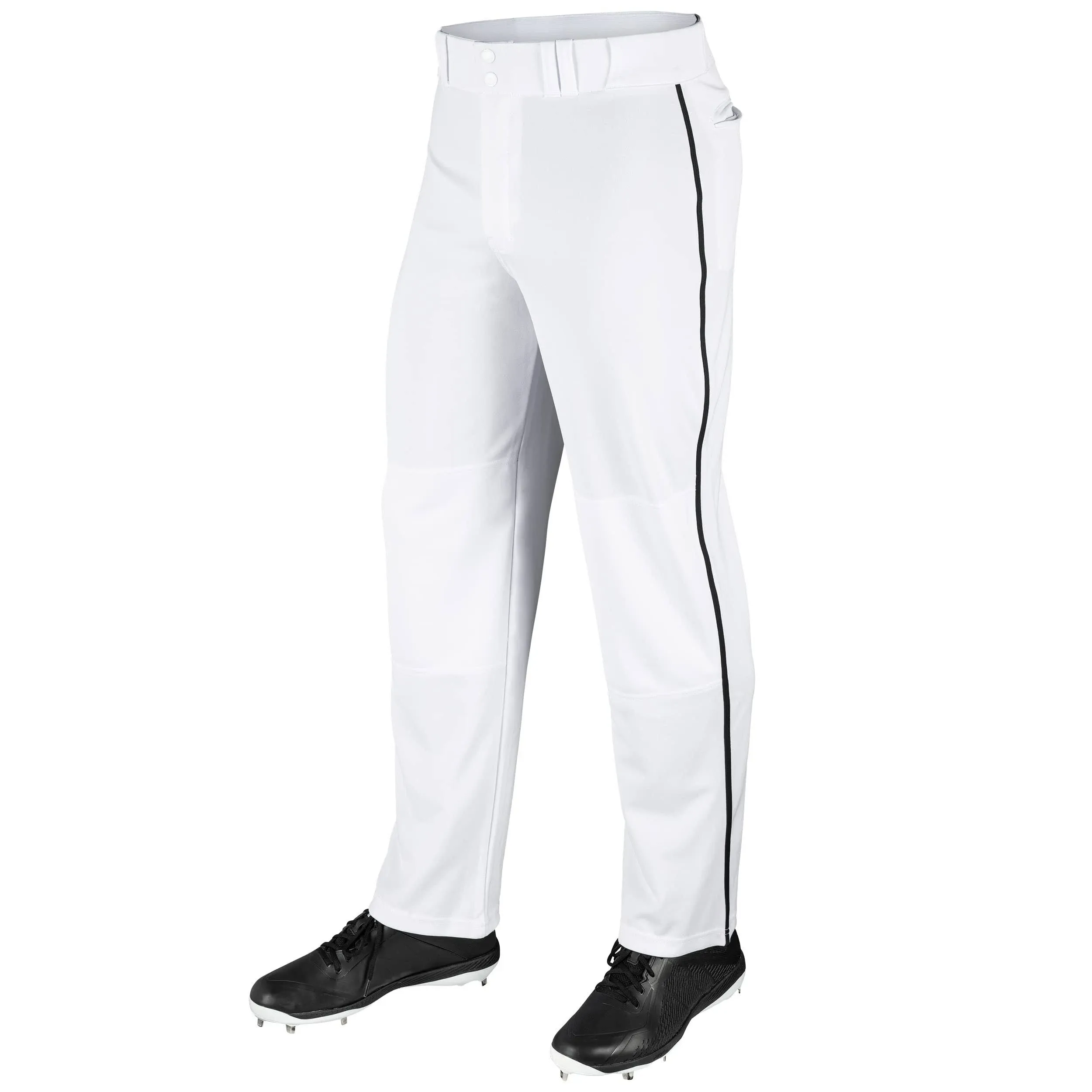 Mizuno Adult Men&#039;s Premier Piped Baseball Pant Size M White and black.