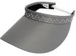 Glove It Gray Crystal Bling Coil Visor Womens OS Embellished Outdoor Tennis NEW