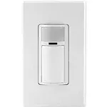 Leviton DVS02-1LW Decora Vacancy Motion Sensor In-Wall Switch, Manual-On, 2A, Single Pole, White