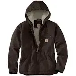 Carhartt Women's Loose Fit Washed Duck Sherpa-Lined Jacket, Dark Brown