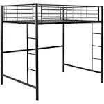 Walker Edison Full Metal Loft Bed, Black