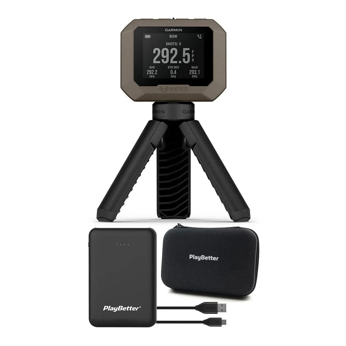 Garmin Xero C1 Pro Chronograph Bundle - Precise Projectile Speeds Readings from 100 FPS to 5,000 FPS - Includes Portable Charger & Hard Case