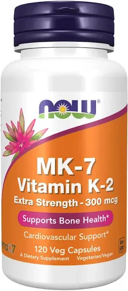 Now Foods MK-7 Vitamin K-2 100 mcg 60 Veg Capsules