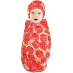 Hudson Baby Plush Food Burrito or Pizza Blanket and Cap Pepperoni Pizza / One Size