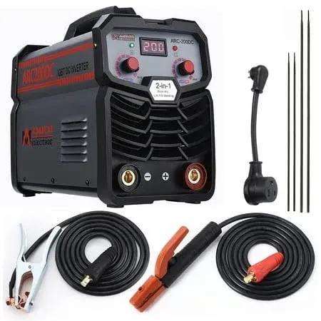 Amico ARC-200DC, 200 Amp Stick/ARC/Lift-Tig Combo Welder, 80% Duty Cycle 100-250V Wide Voltage, Use All Electrodes: E6010 E6011 E6013 E7014 E7018 etc.