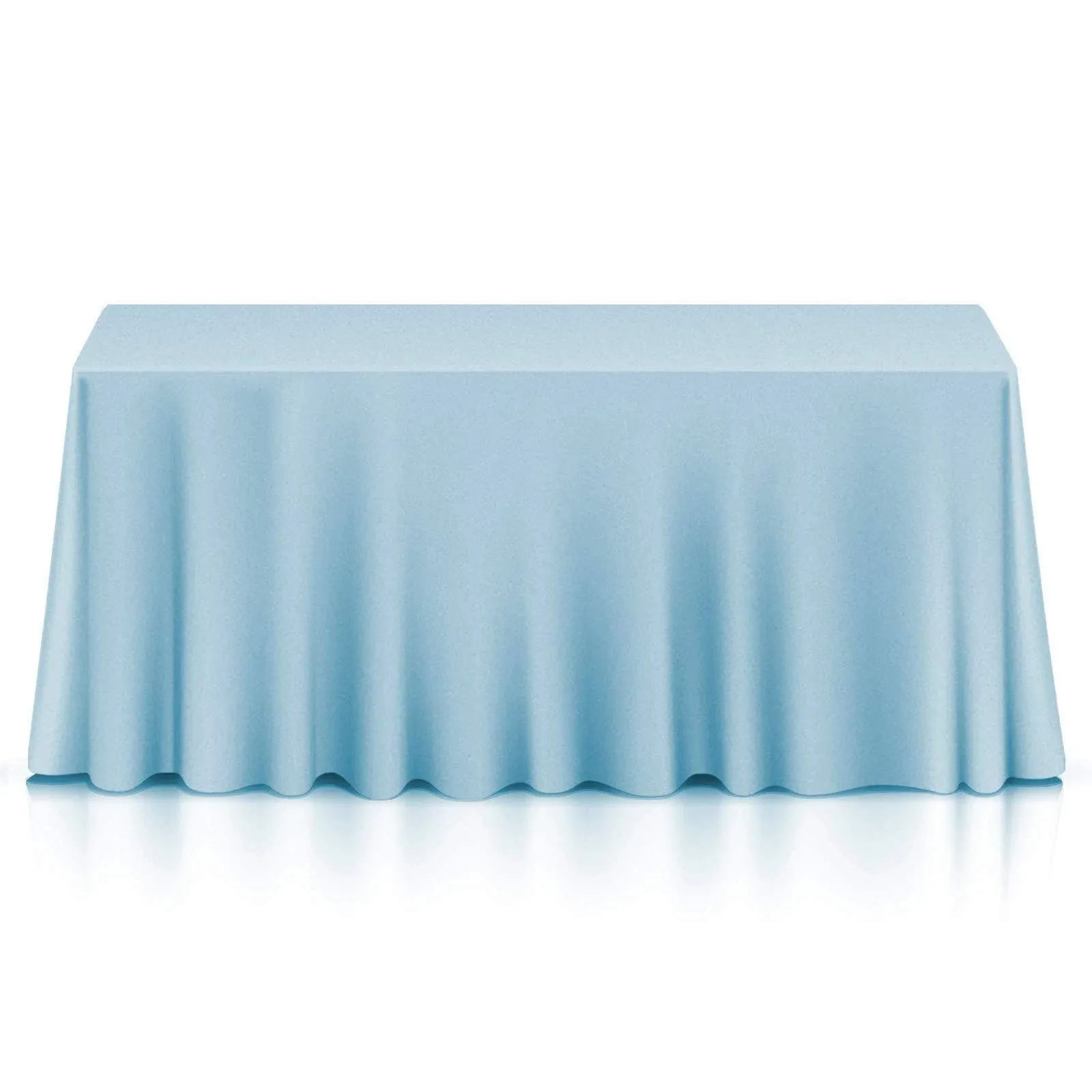 Lann's Linens Polyester Fabric Tablecloth for Wedding, Banquet, Restaurant - 90 x 156 inch Rectangular - Baby Blue