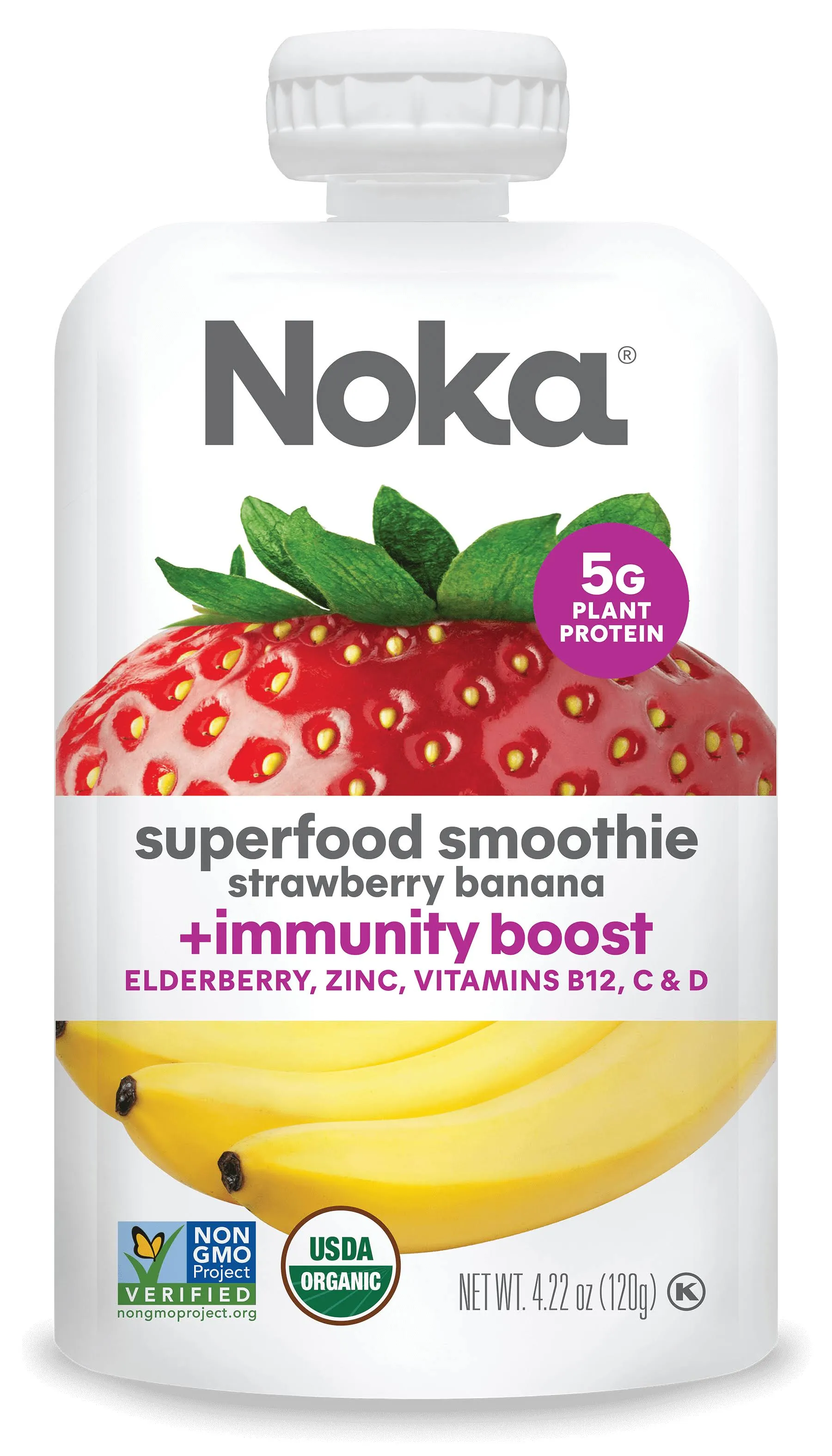 NOKA: Strawberry Banana Superfood Smoothie Immunity Boost, 16.9 oz