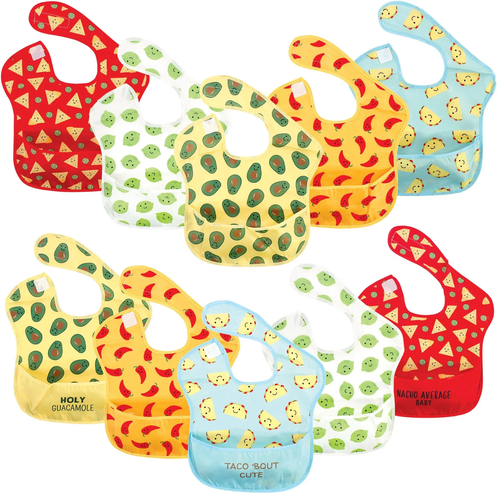 Hudson Baby Waterproof Polyester Bibs Tacos / Feeder