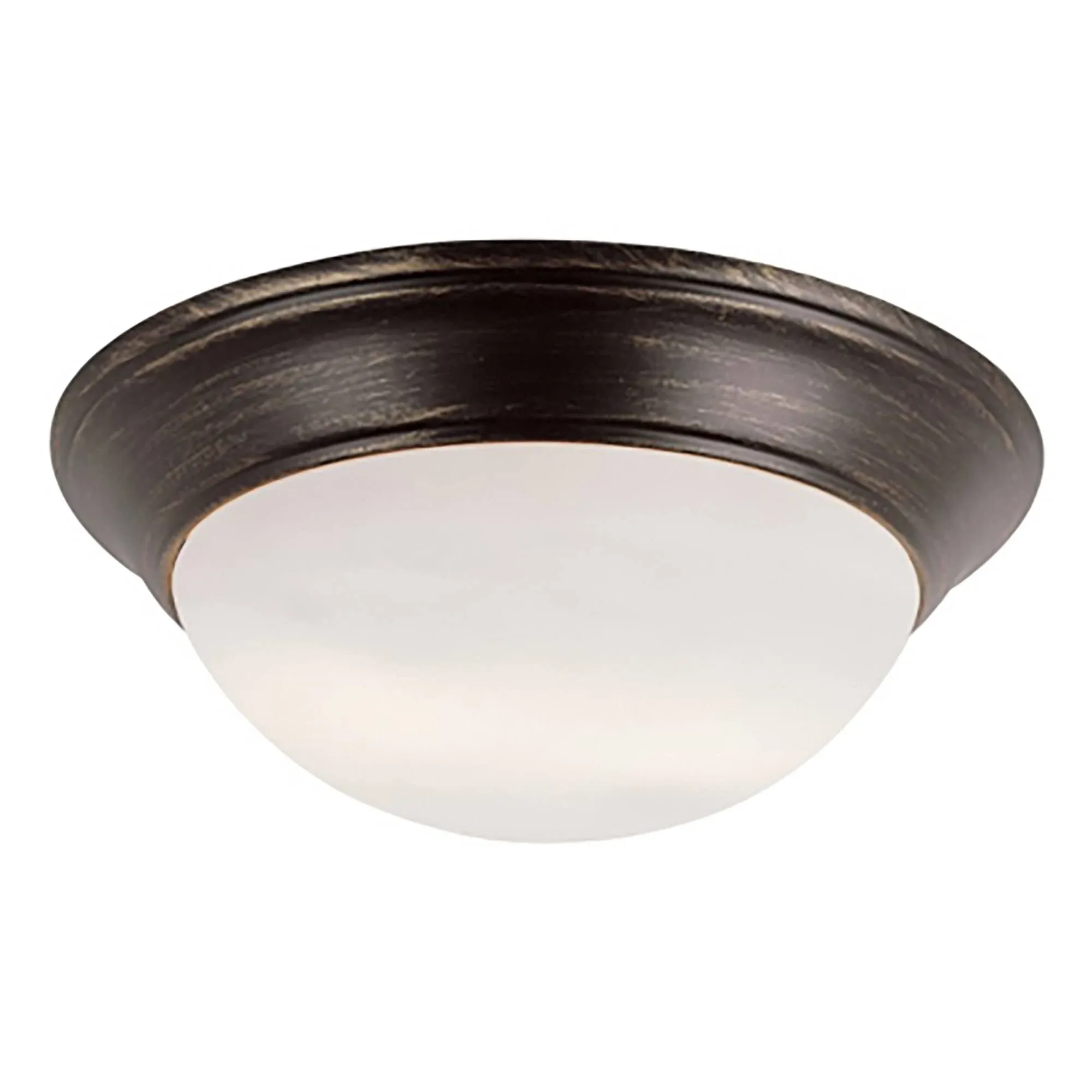 Bel Air Lighting Bolton 16 in. 3-Light Rubbed Oil Bronze Flush Mount with Frosted Glass Shade 57705 ROB