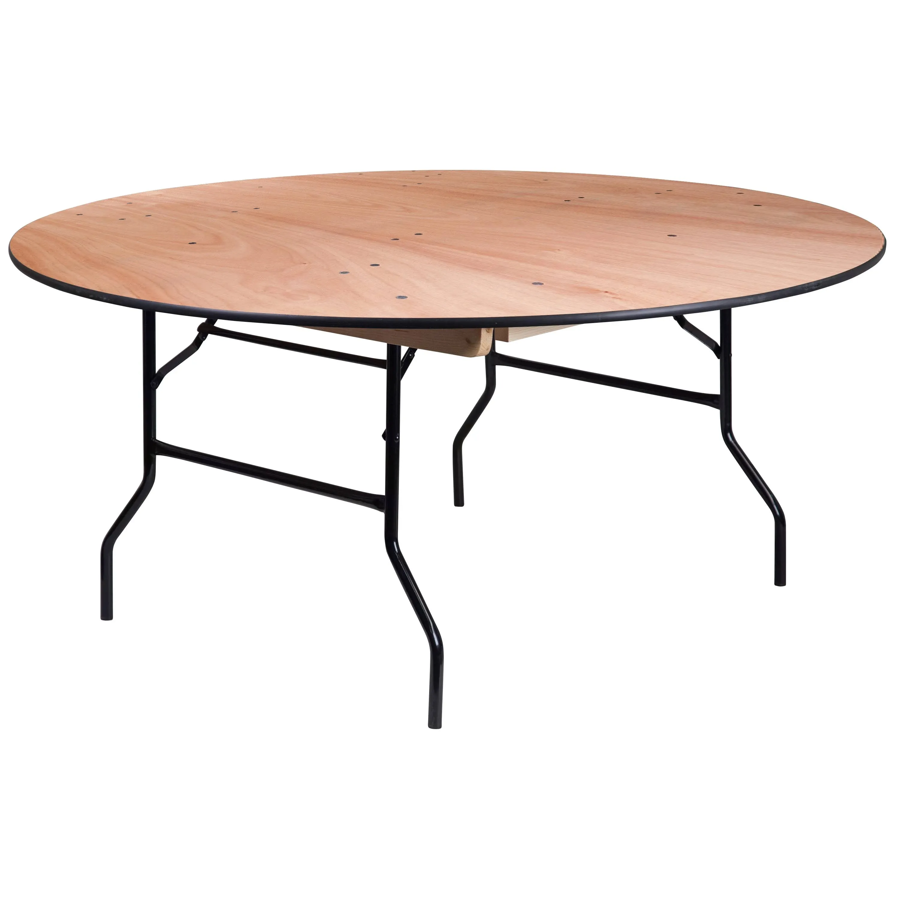 Flash Furniture 5.5-Foot Round Wood Folding Banquet Table with Clear Coated Finished Top